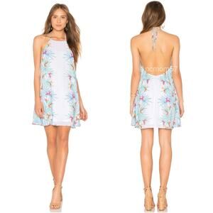 Revolve x Show Me Your Mumu Palm Print Katy Halter Mini Dress